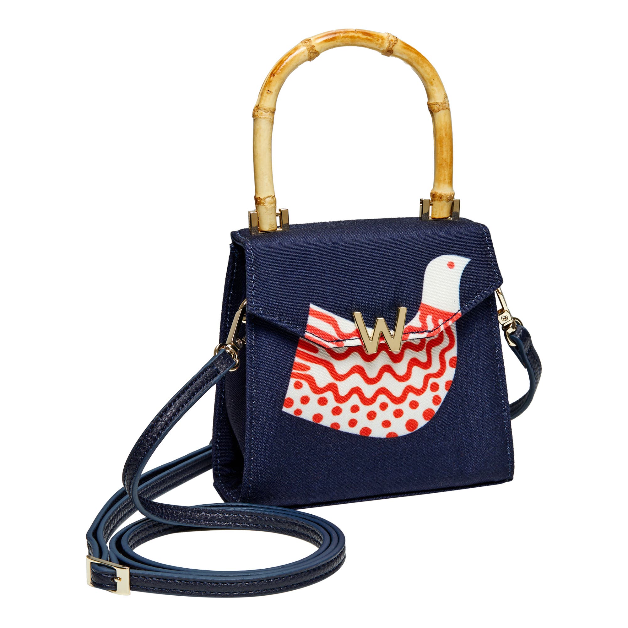 Evie Small Bag, Alternate, color, Navy Bird