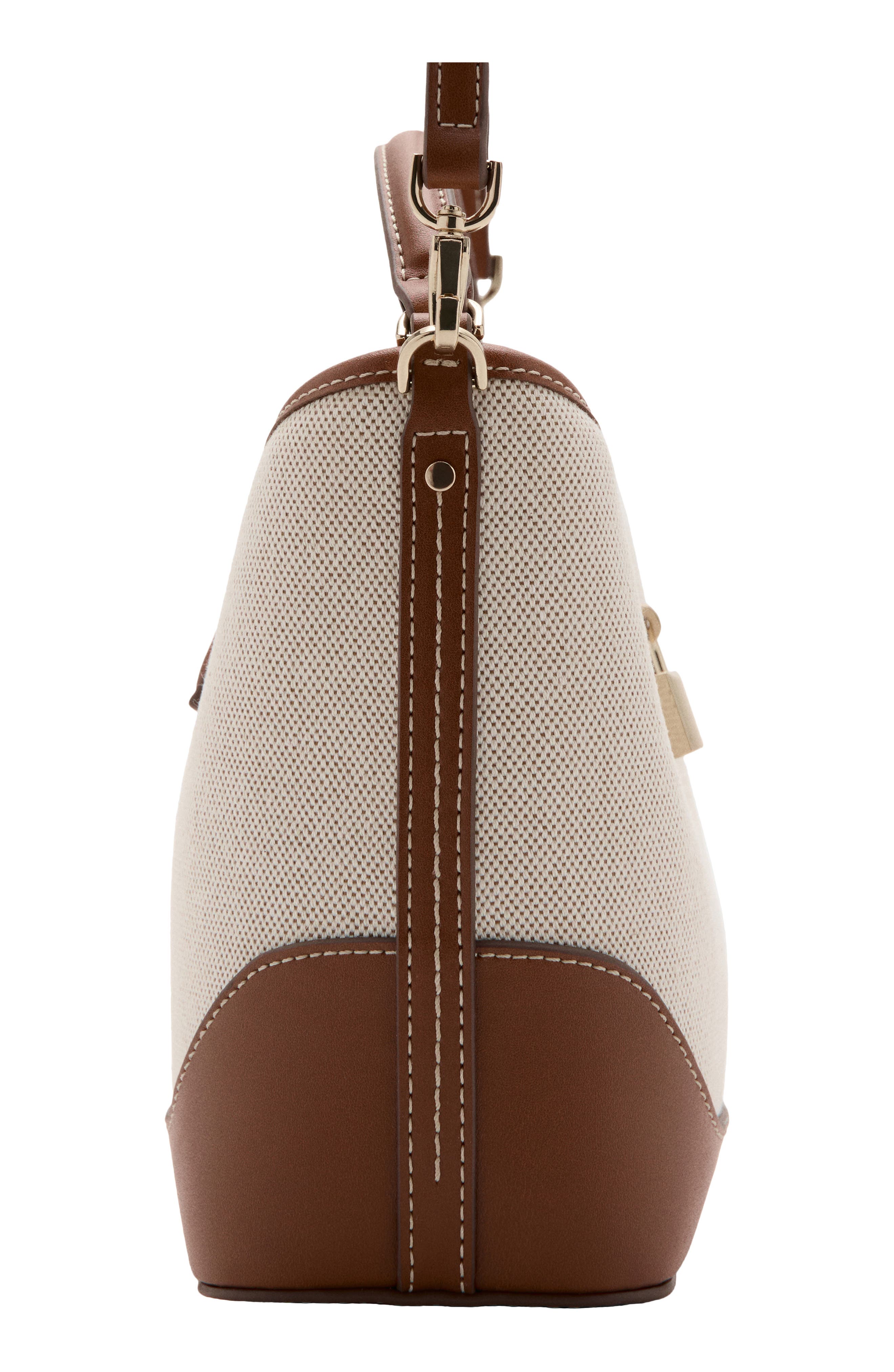 MANGO Contrasting Canvas Bucket Bag, Alternate, color, 