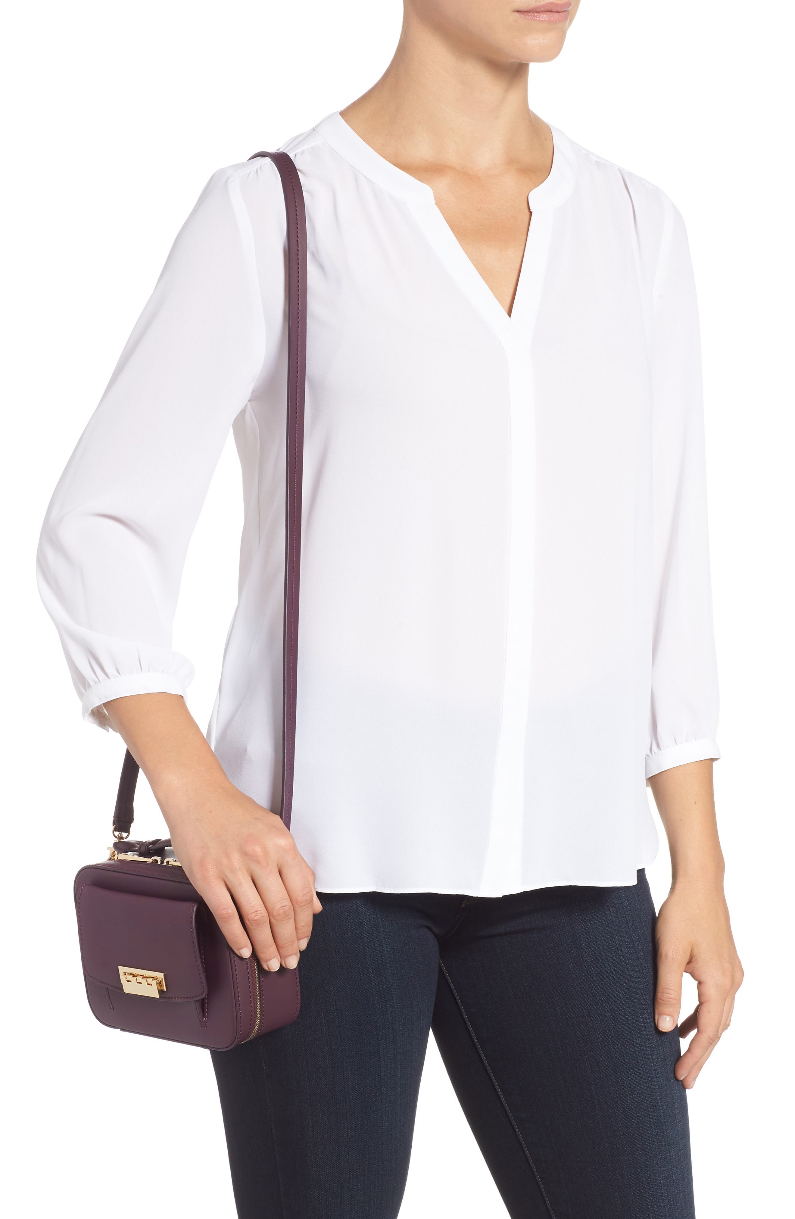 ZAC Zac Posen Earthette Small Box Leather Crossbody Bag, Alternate, color, 