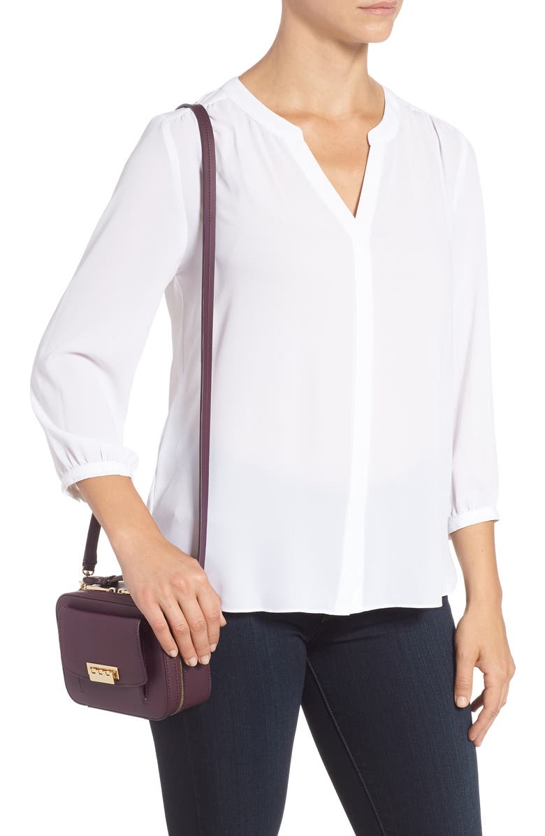 ZAC Zac Posen Earthette Small Box Leather Crossbody Bag, Alternate, color,