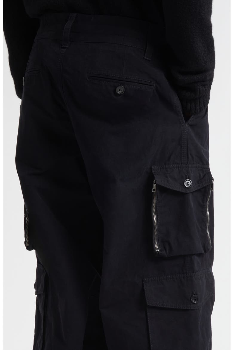 Faille Cargo Trousers, Alternate, color, N0000 NERO