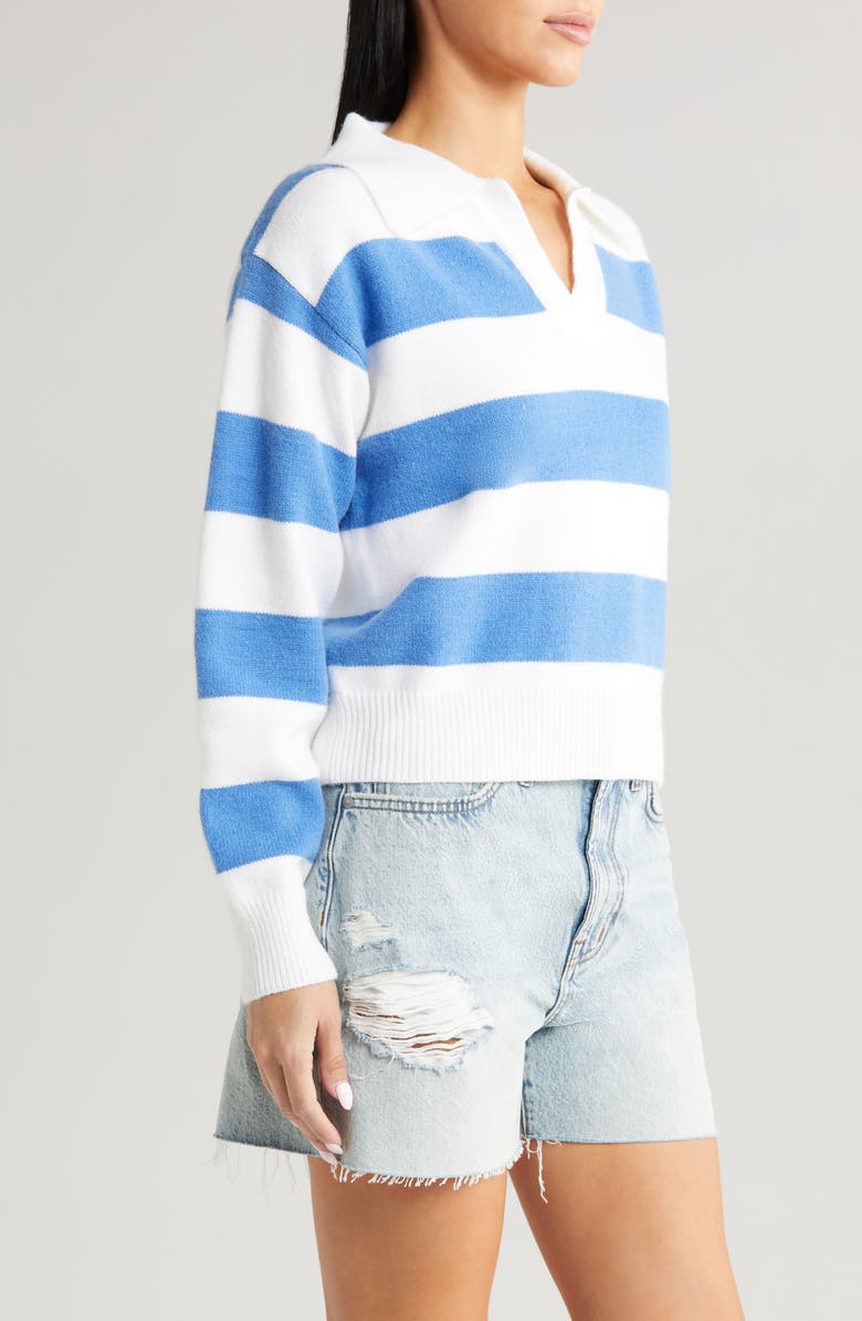 All in Favor Stripe Johnny Collar Sweater, Alternate, color,