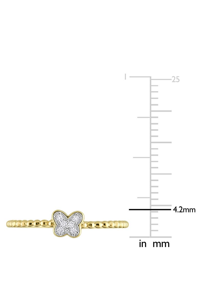 DELMAR Diamond Butterfly Ring - 0.03ct., Alternate, color, White