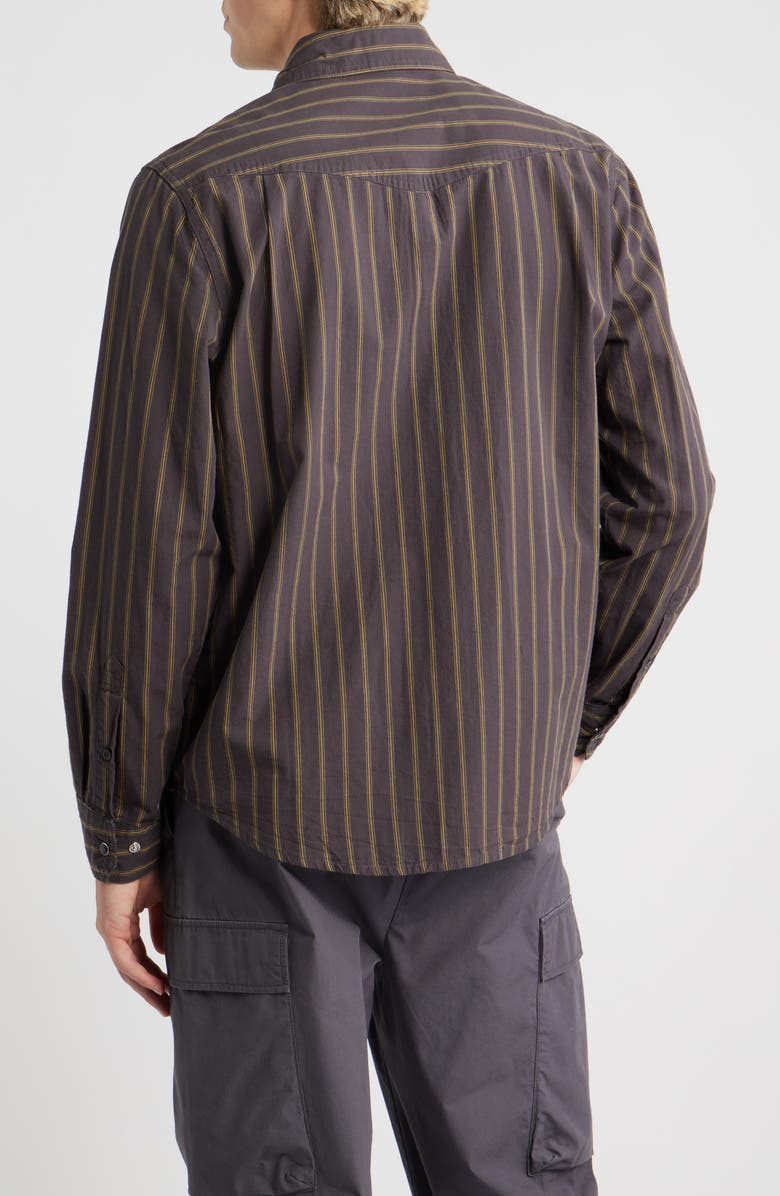 DARK SEAS Kimbro Stripe Cotton Snap-Up Western Shirt, Alternate, color, Black