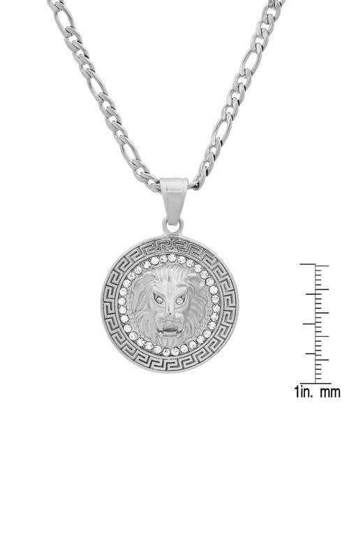 Hmy Jewelry Stainless Steel Lion Head Pendant Necklace In Silver