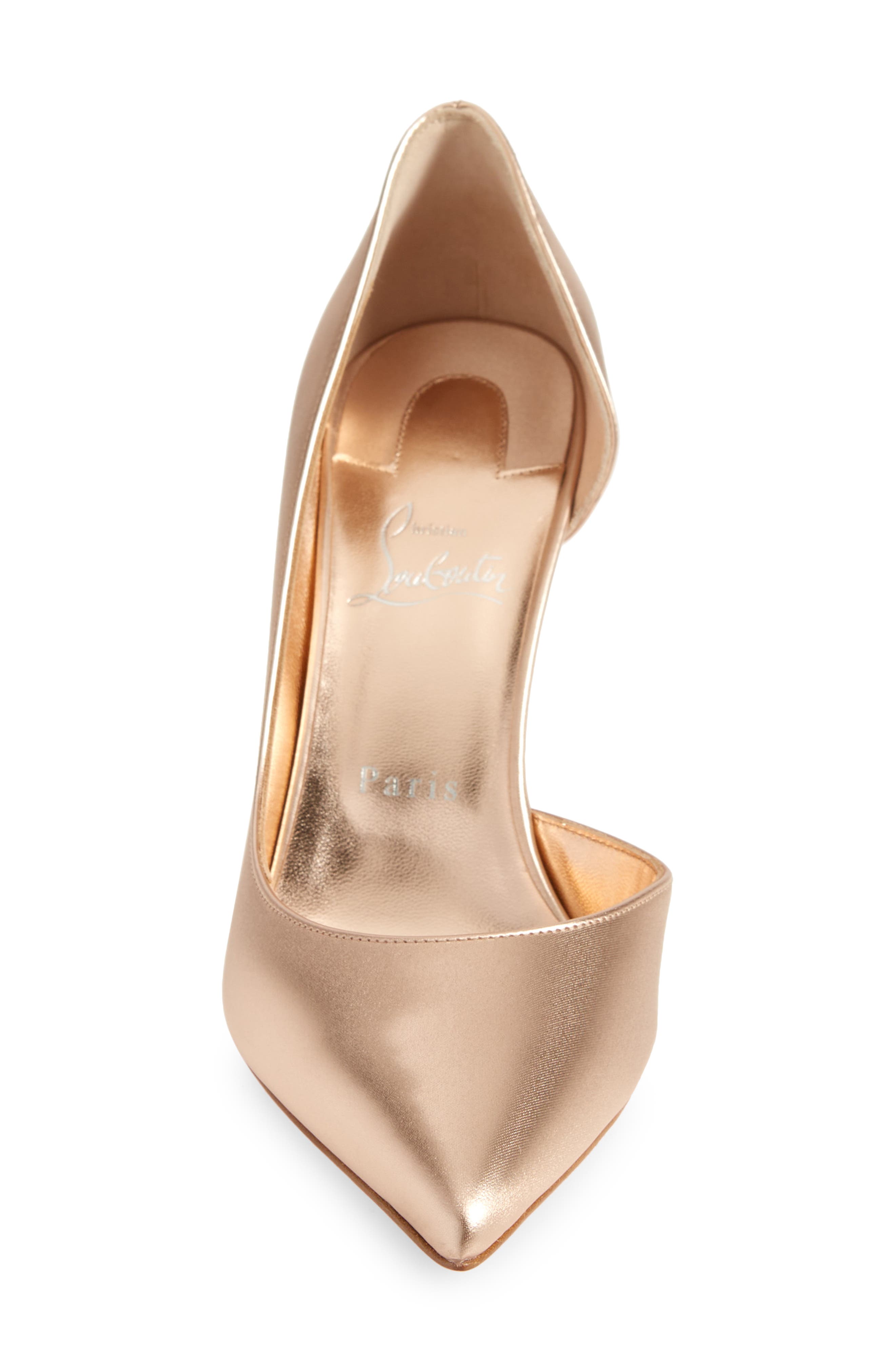 Iriza Pointed Toe Half d'Orsay Pump, Alternate, color, F608 LECHE/ LIN LECHE