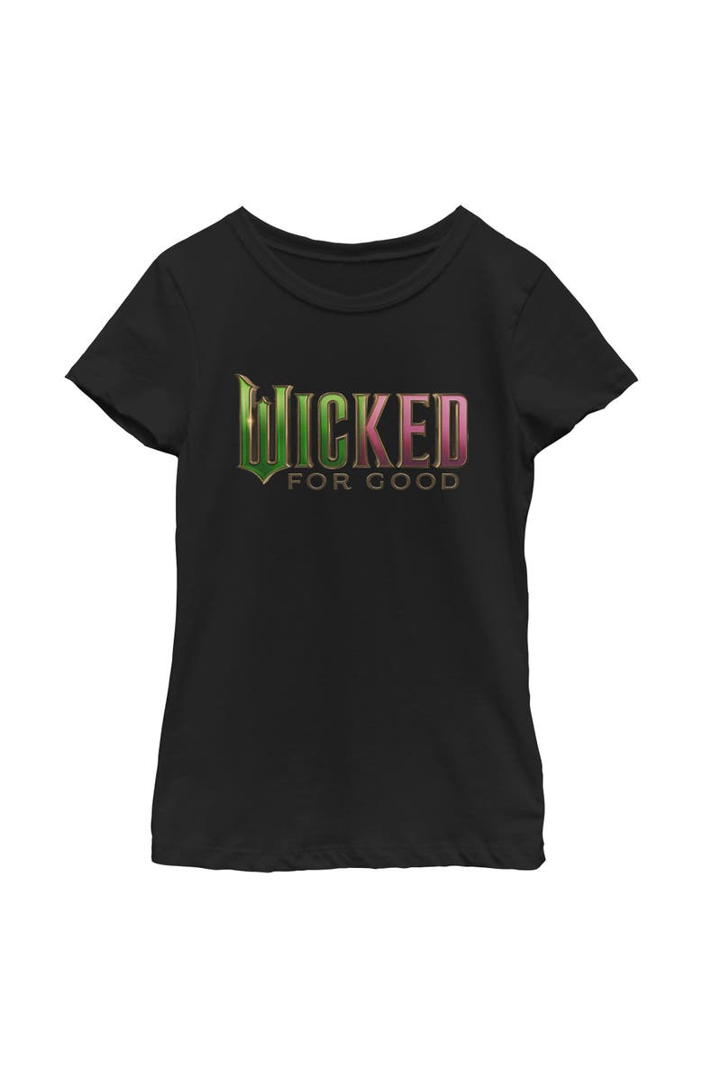 Wicked: For Good Girl's Wicked For Good Official Tonal Logo  Graphic T-Shirt, Main, color, Black