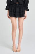 WAYF Sophia Tiered Ruffle Cotton Eyelet Skirt
