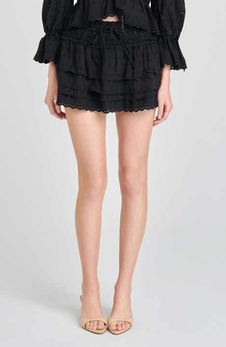 Sophia Tiered Ruffle Cotton Eyelet Skirt