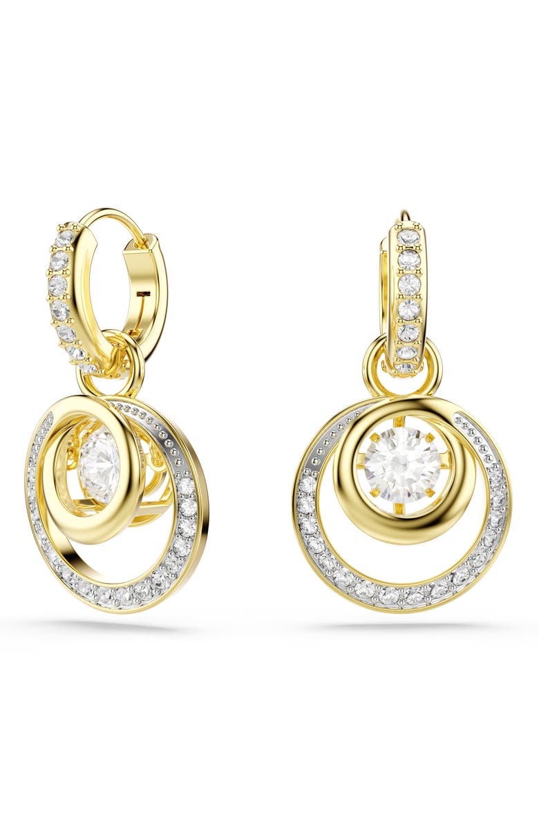 Swarovski Hyperbola Drop Earrings, Main, color, Gold/ White
