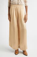 Isabel Marant Nolia Gathered Satin Wide Leg Pants