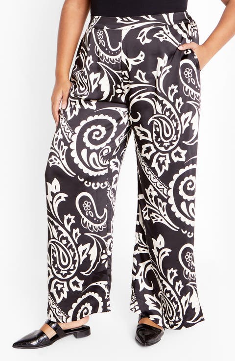 Belen Print Pull-On Pants (Plus)