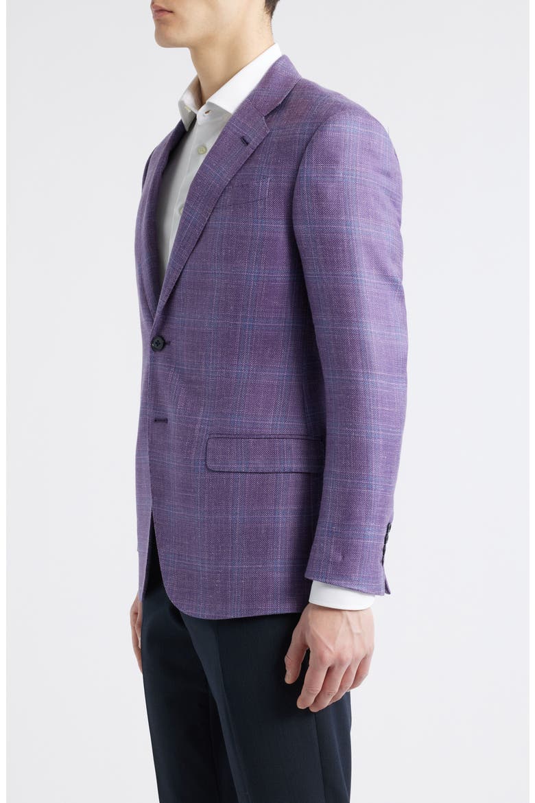Purple Plaid Wool & Silk Blend Sport Coat, Alternate, color, SOLID LIGHT PASTEL PURPLE