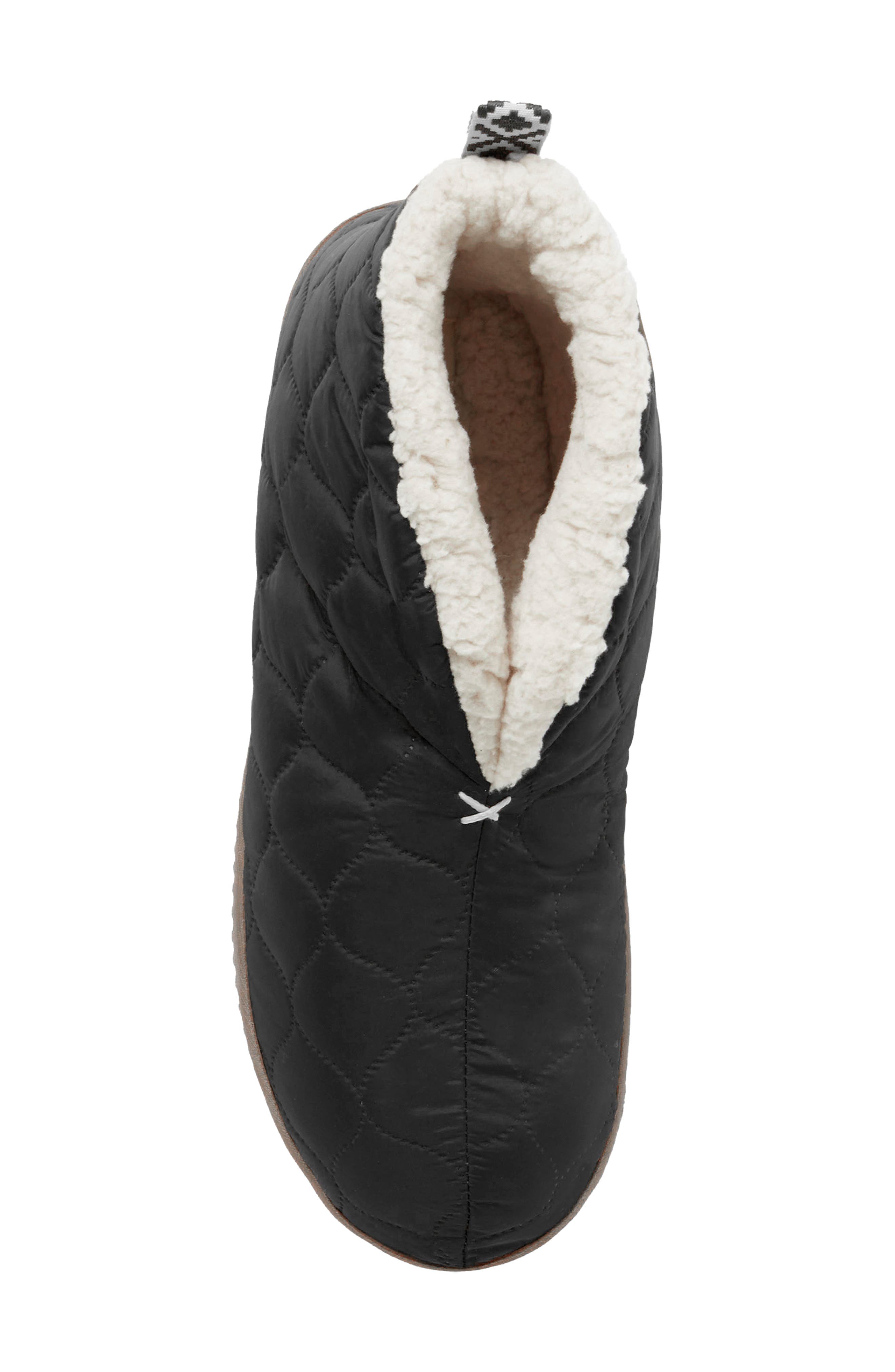DEARFOAMS Warm Up Faux Shearling Bootie, Alternate, color, Black