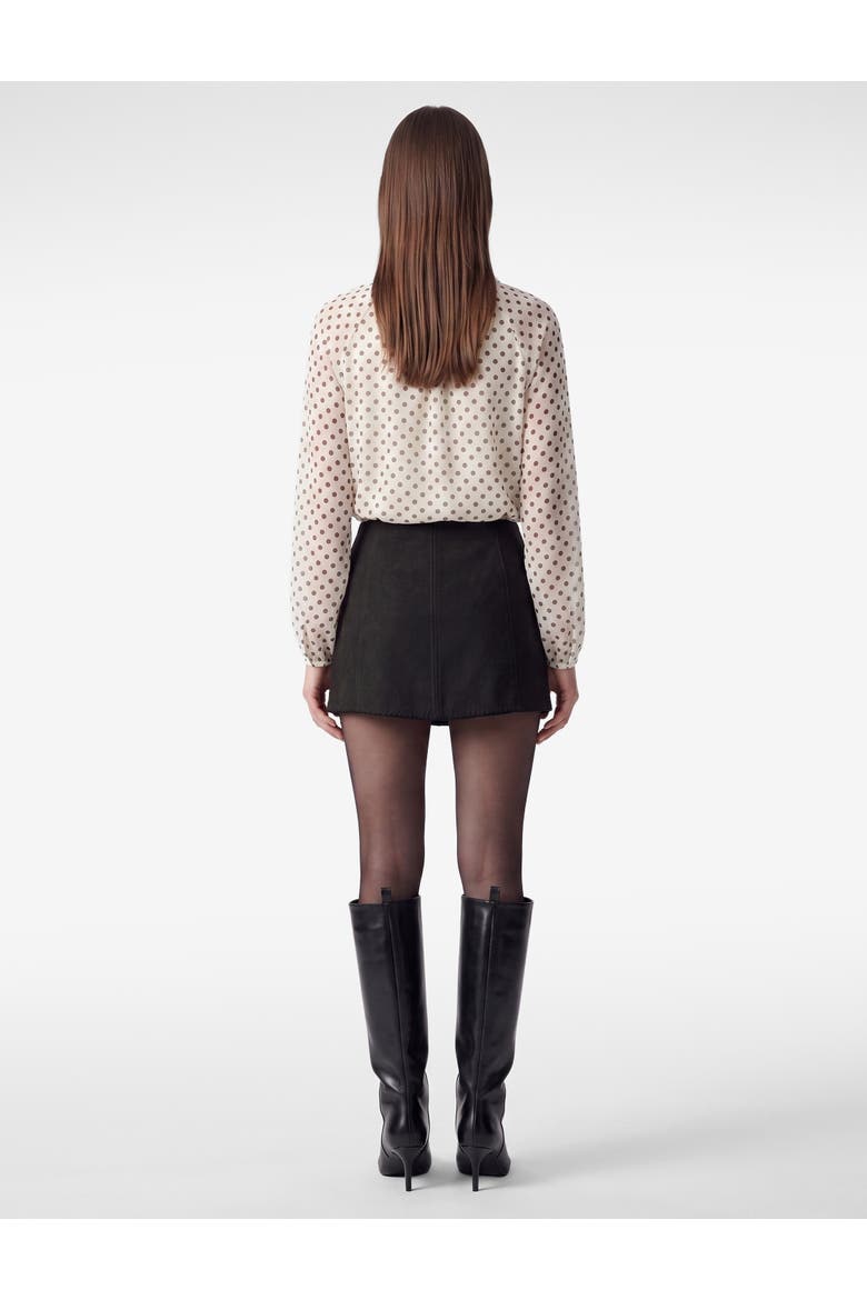 Chiffon Blouse with a Shawl Collar and Polka-Dot Scarf, Alternate, color, WHITE DESIGN