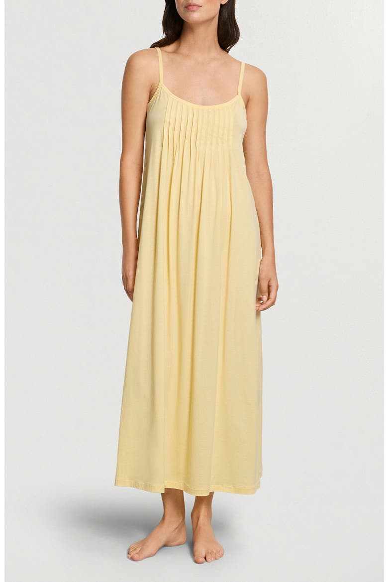 Juliet Pleat Neck Cotton Nightgown, Main, color, VANILLA HIGHLIGHT