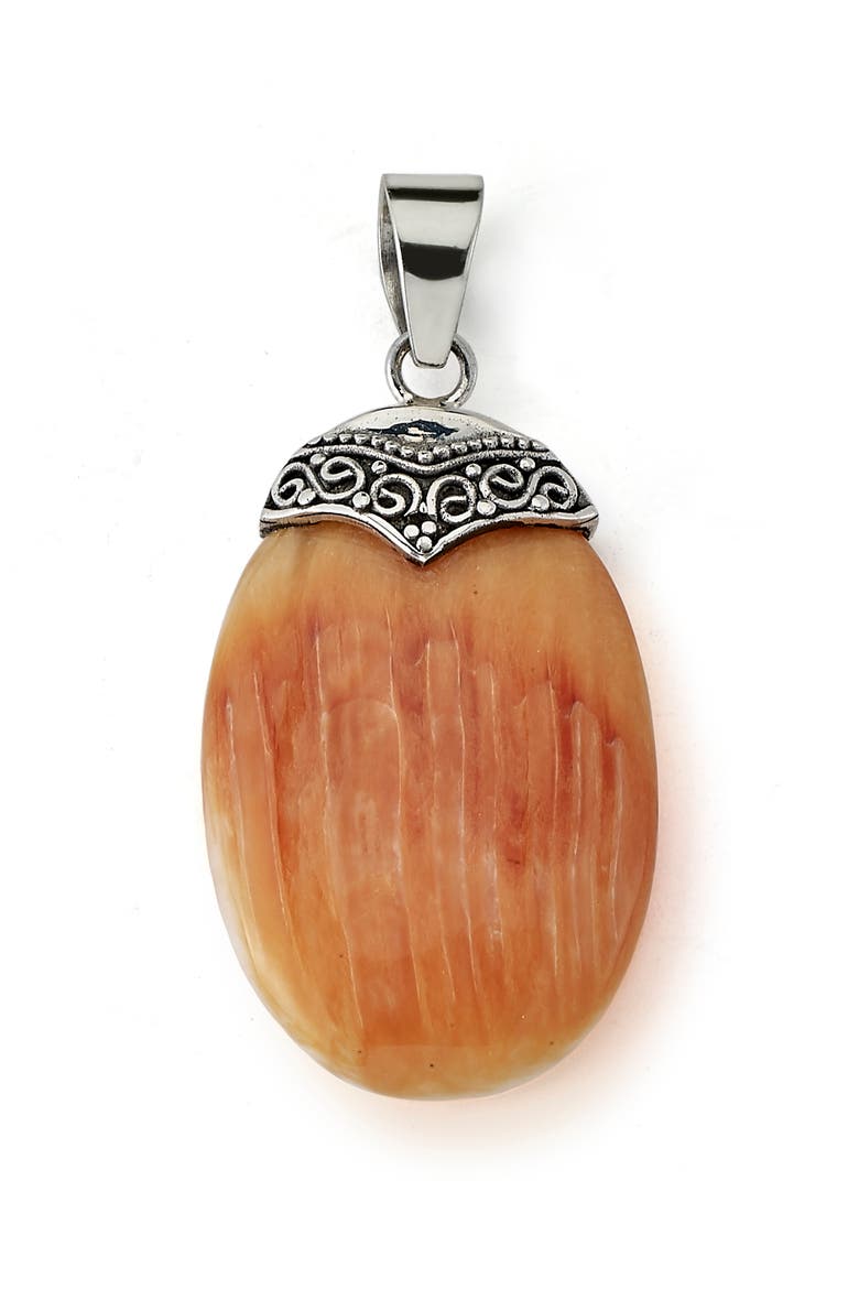 Orange Spiny Pendant, Main, color, ORANGE