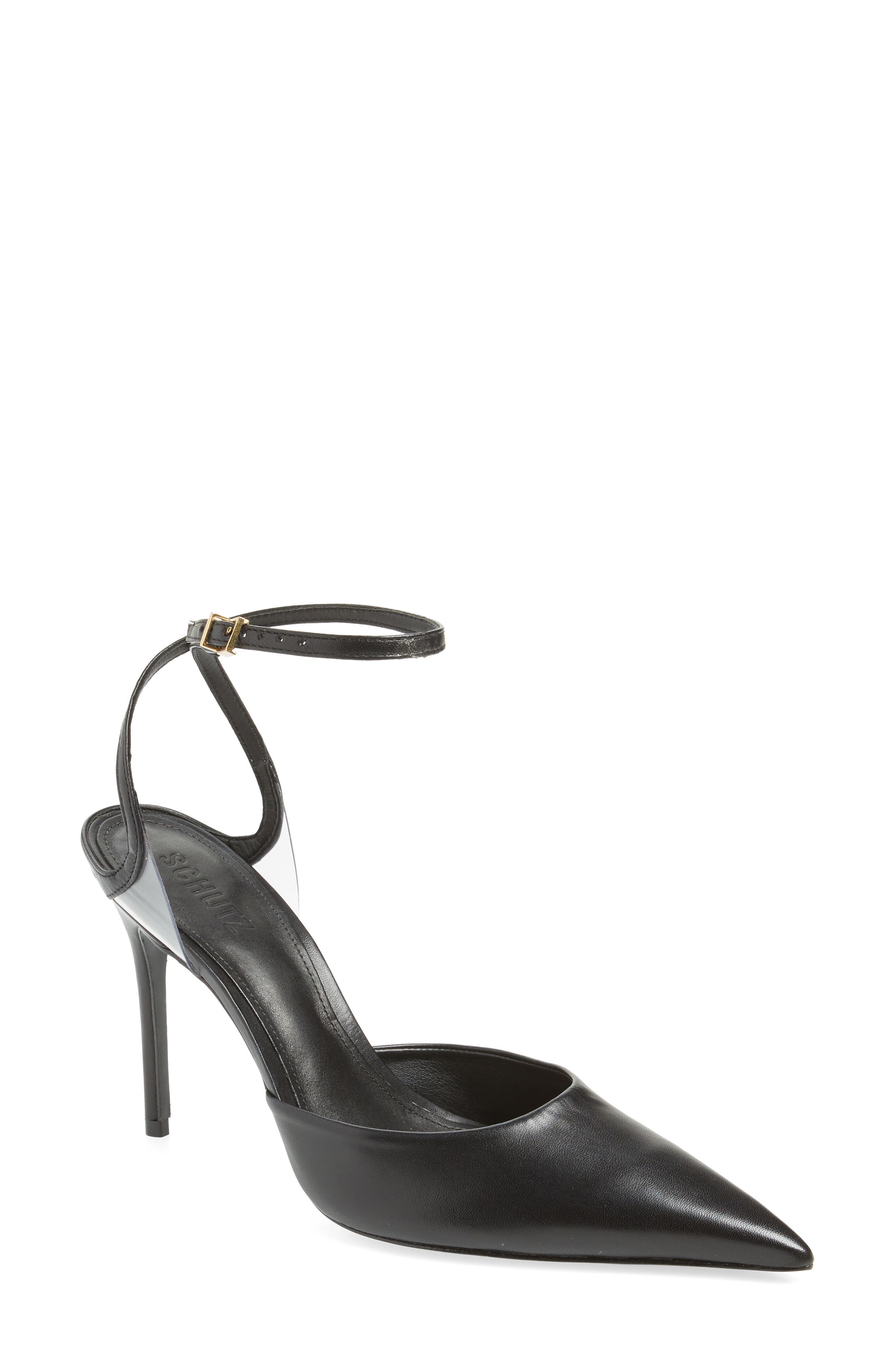 Schutz Skye Ankle Strap Pointed Toe Pump, Main, color, 