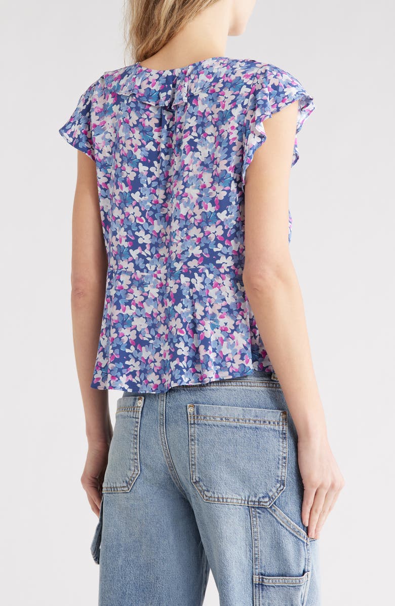 Rails Carmine Ruffle Collar Top, Alternate, color, Blue Blossom