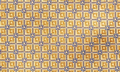Eton Yellow Geometric Pattern Silk Jacquard Tie In Yellow