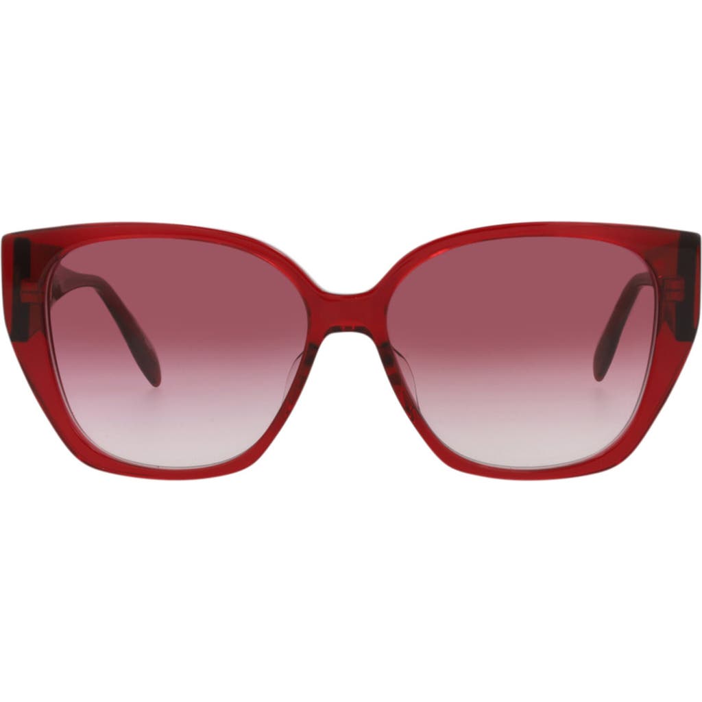 Alexander Mcqueen Mcqueen 58mm Cat Eye Sunglasses In Burgundy