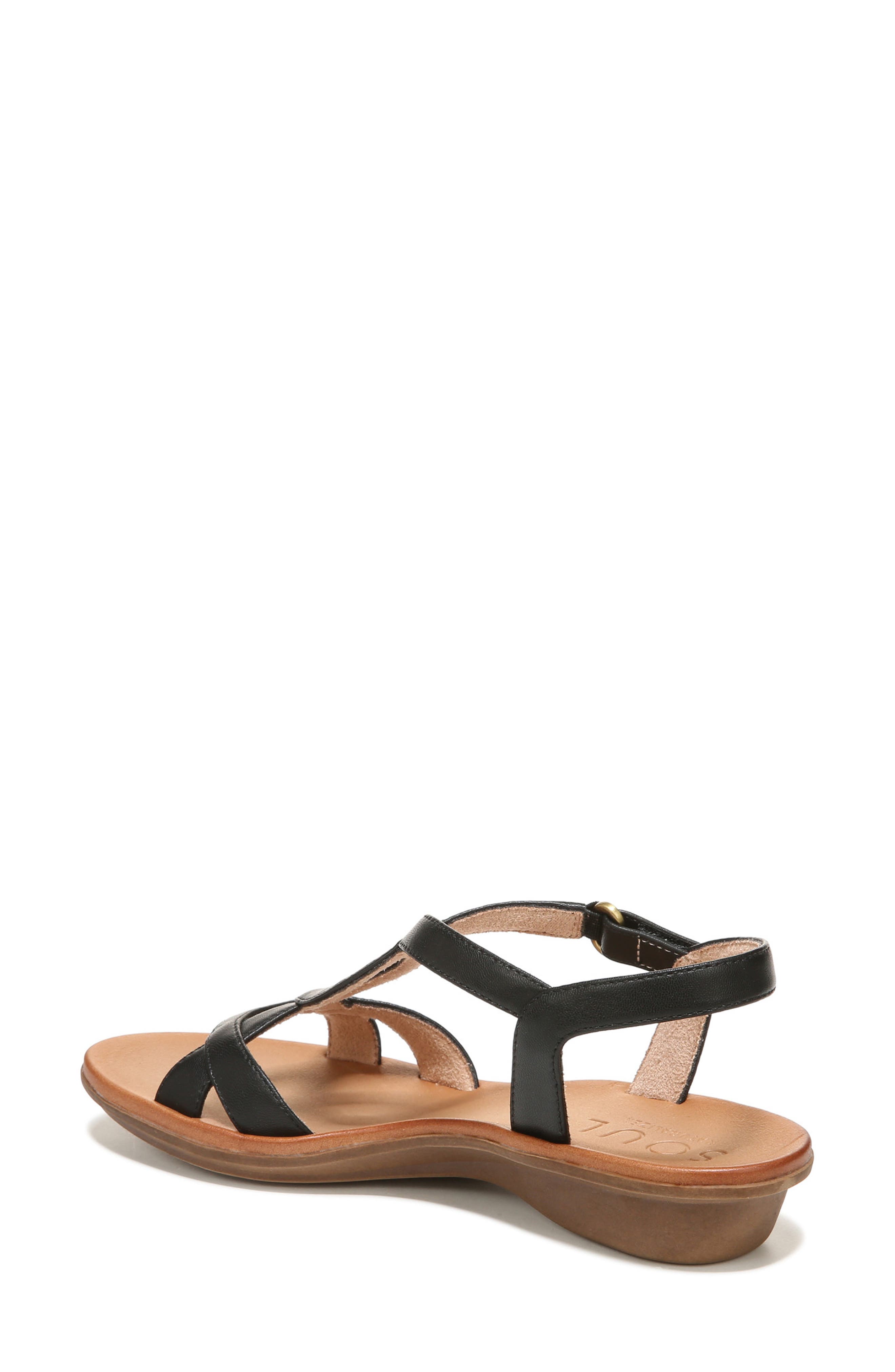 SOUL NATURALIZER Solo Ankle Strap Sandal - Wide Width Available, Alternate, color, Black Synthetic