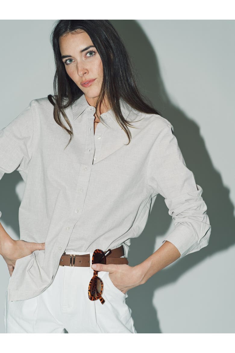 The Washed Linen Shirt, Main, color, Beige