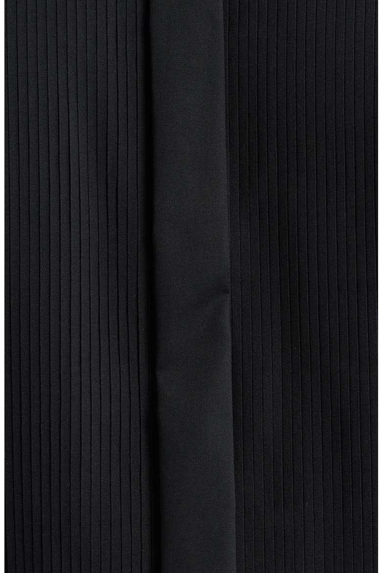 Slim Fit Black Pleated Bib Non-Iron Cotton Tuxedo Shirt, Alternate, color, BLACK