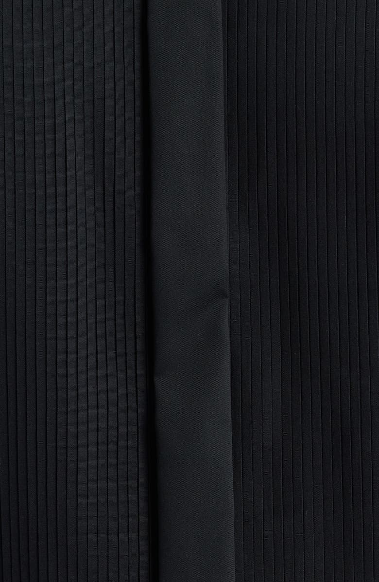 1863 by Eterna Slim Fit Black Pleated Bib Non-Iron Cotton Tuxedo Shirt, Alternate, color, Black