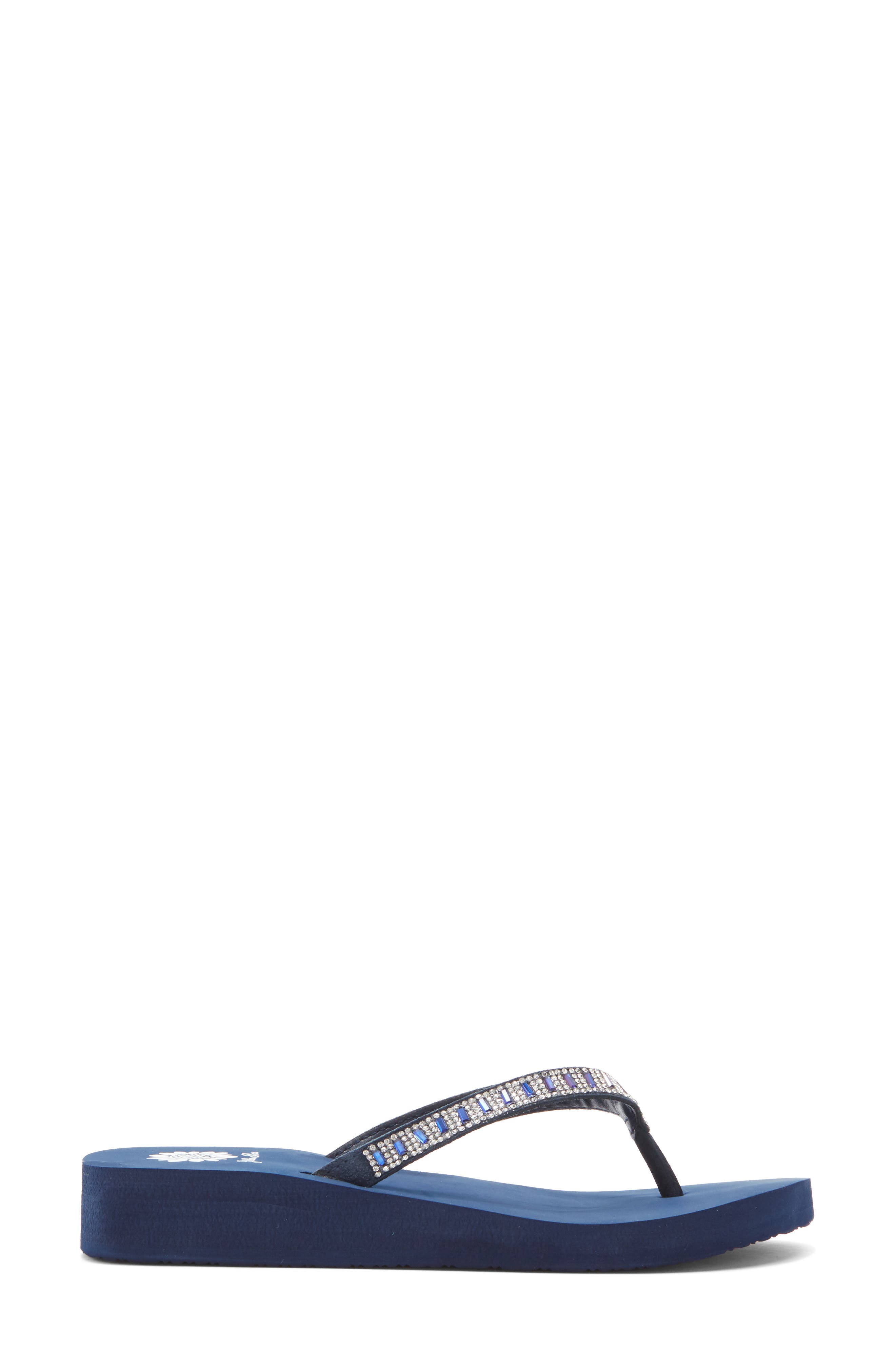 Yellow Box Premium Zemily Embellished Flip Flop, Alternate, color, Navy