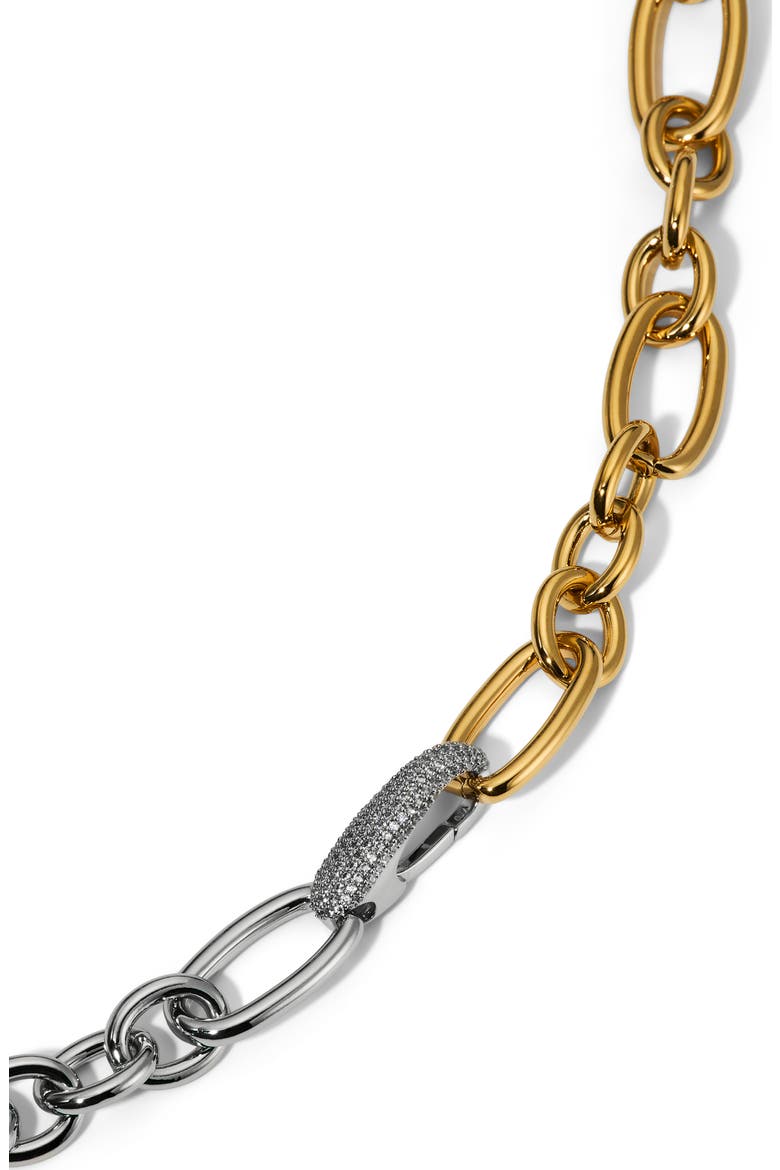 Large Gemini Link Chain Necklace, Alternate, color, GOLD