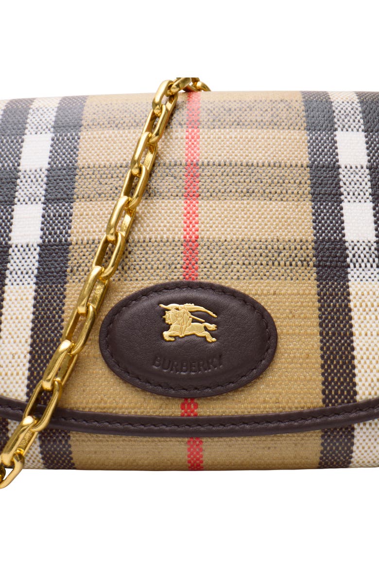 Burberry Highlands Coated Canvas Wallet on a Chain, Alternate, color, Sand