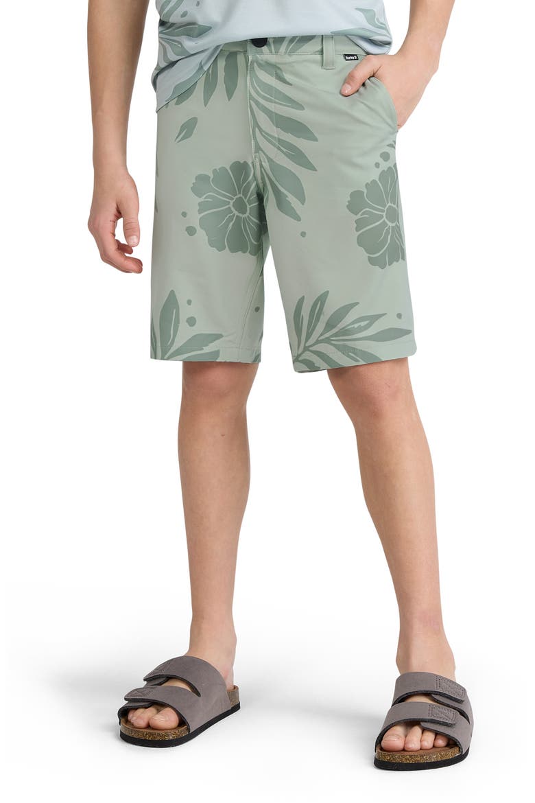 Kids' Stretch Back Walk Shorts, Alternate, color, AQUA GRAY