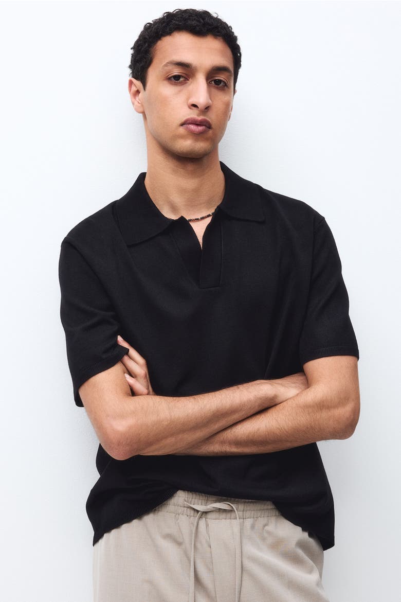 Relaxed Fit Polo Shirt, Alternate, color, Black