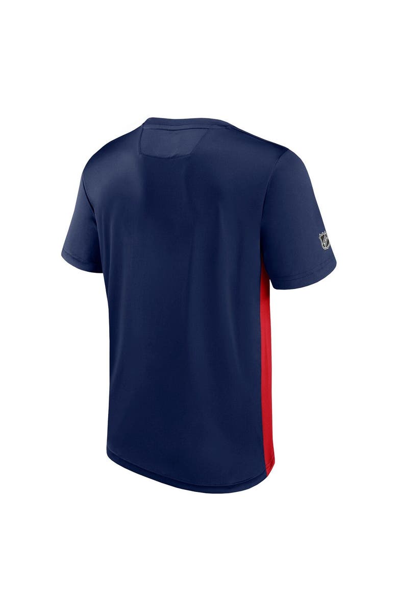 FANATICS Men's Fanatics Branded Navy/Red Columbus Blue Jackets Authentic Pro Rink Tech T-Shirt, Alternate, color, Navy