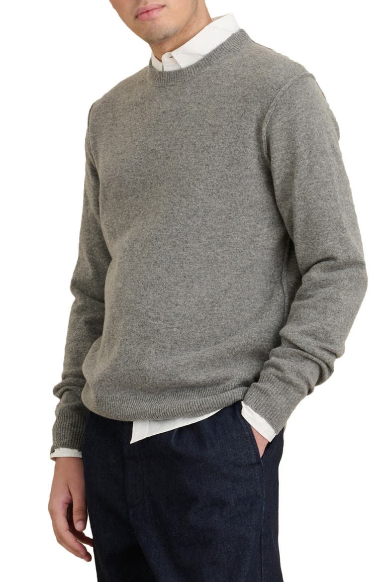 Merino Wool Crewneck Sweater, Alternate, color, HEATHER GREY