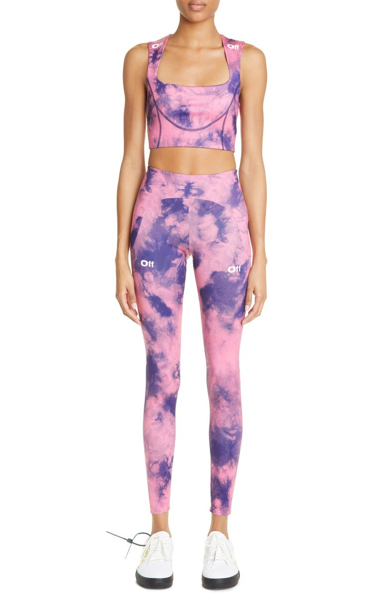 Off-White Tie Dye Crop Top, Alternate, color, 