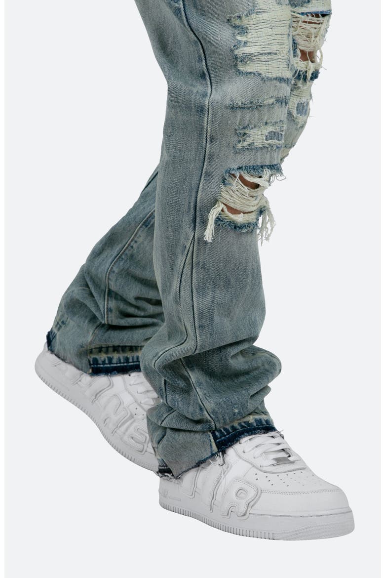 Distressed Flared Jeans, Alternate, color, BLUE