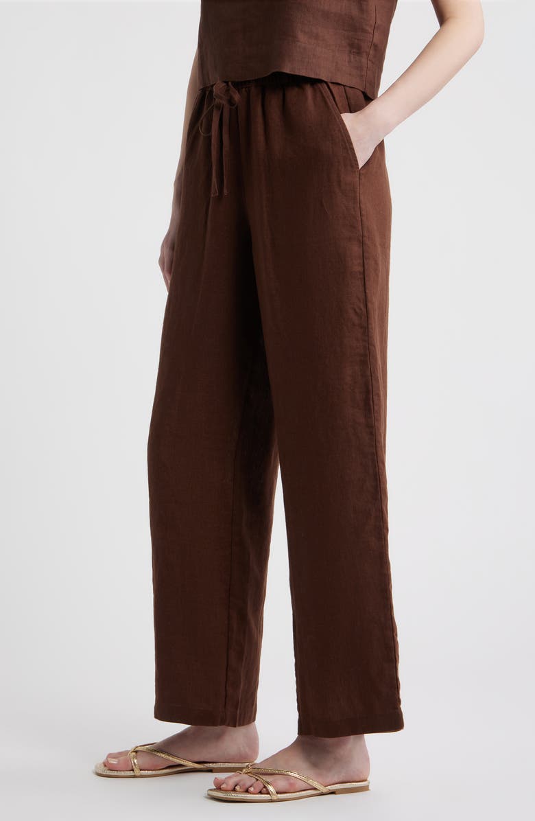 Rails Emmie Linen Drawstring Pants, Alternate, color, Espresso