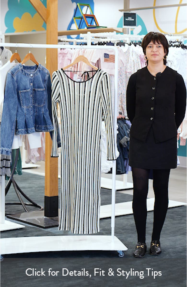 Ihoska Stripe Open Stitch Long Sleeve Maxi Dress, sales video thumbnail