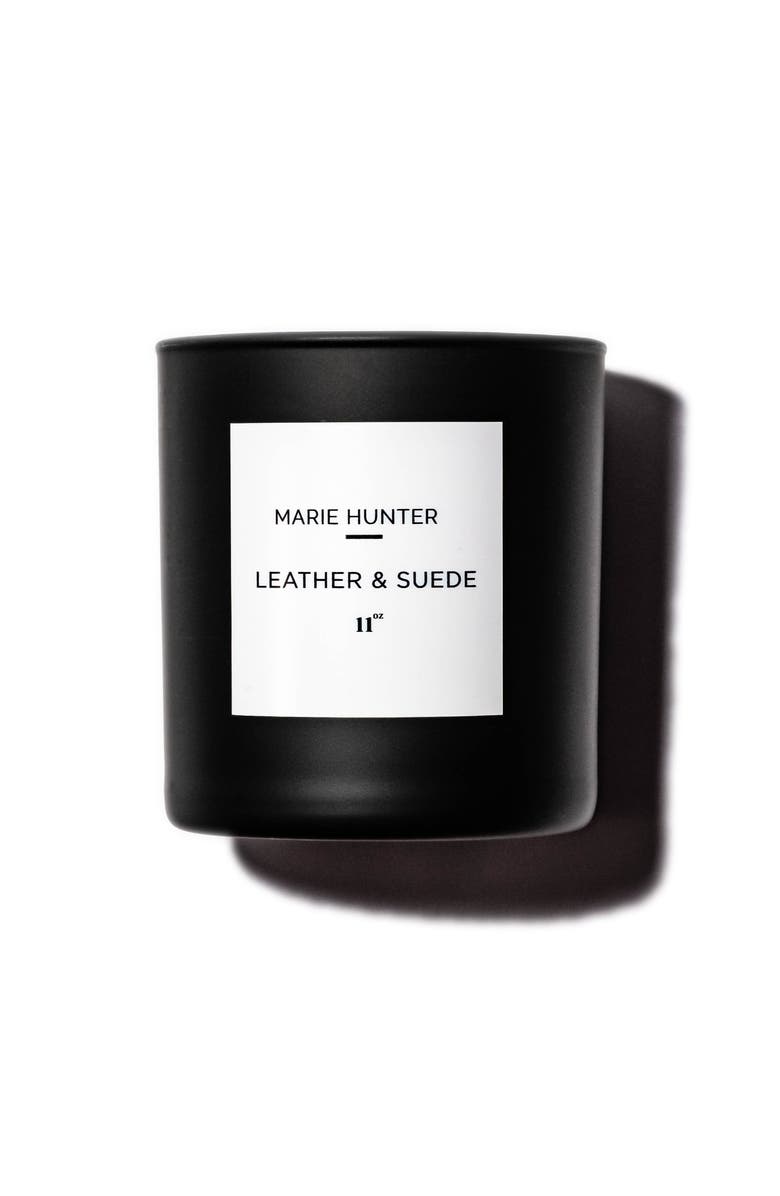 Marie Hunter Leather & Suede Candle, Main, color, NO COLOR