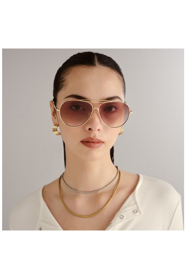 Abracadabra 60mm Gradient Aviator Sunglasses, Alternate, color, BRIGHT GOLD/ BROWN GRAD