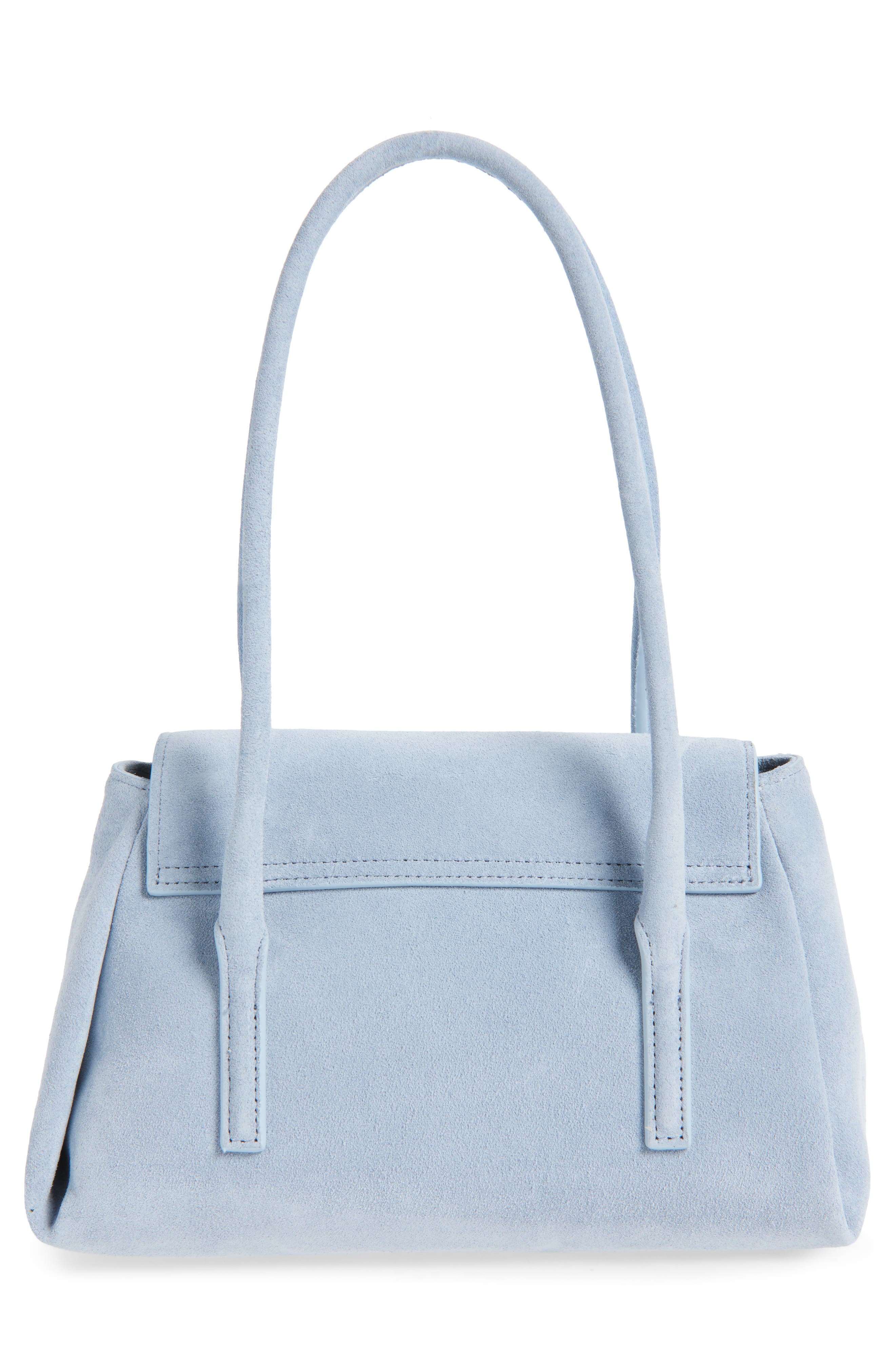 Reformation Small Caterina Shoulder Bag, Alternate, color, Mist Suede