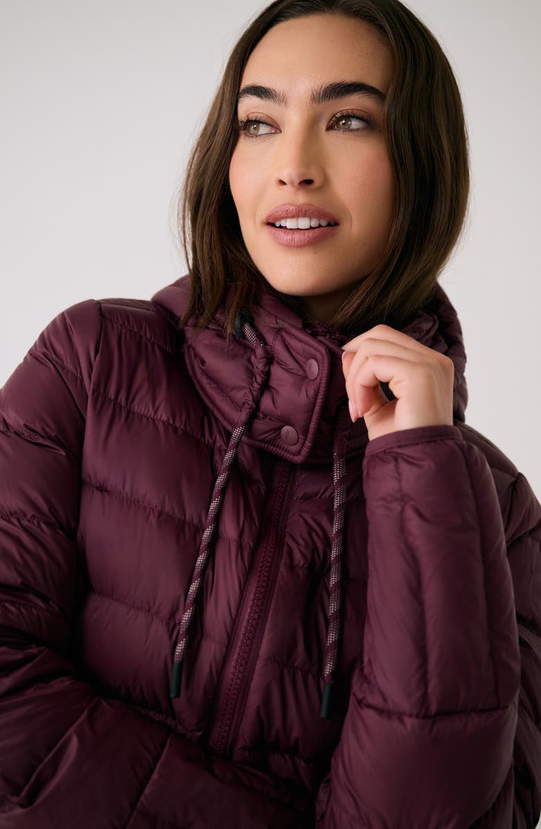 Lole Claudia Hooded Packable Down Jacket, Alternate, color, Dark Cherry