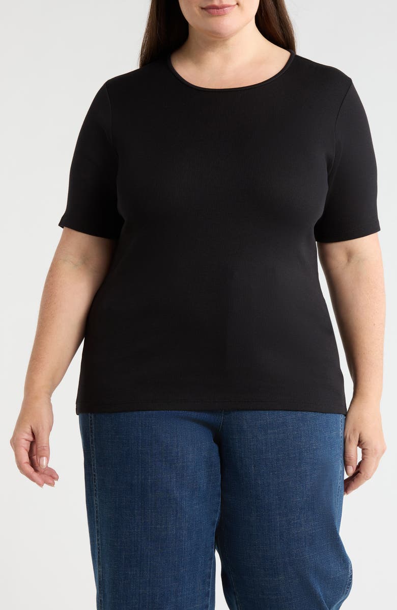 Eileen Fisher Organic Cotton Top, Main, color, Black