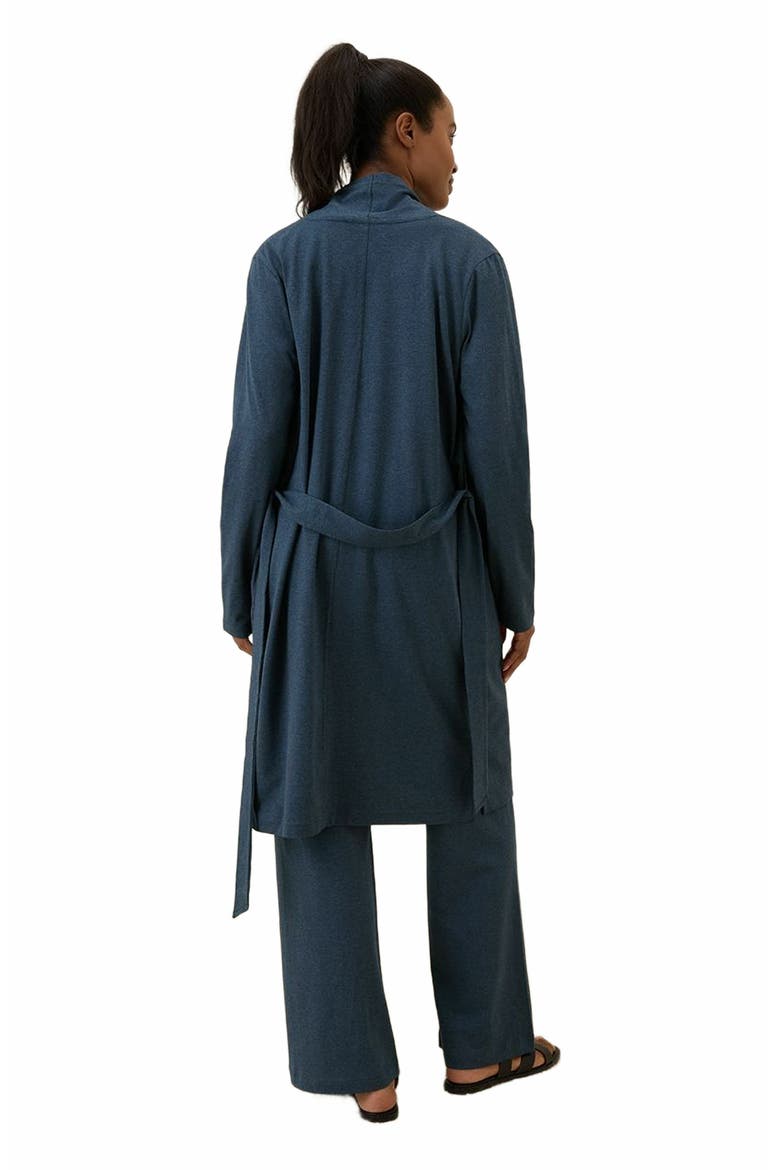 Organic Cotton Cool Stretch Lounge Duster, Alternate, color, French Navy Heather