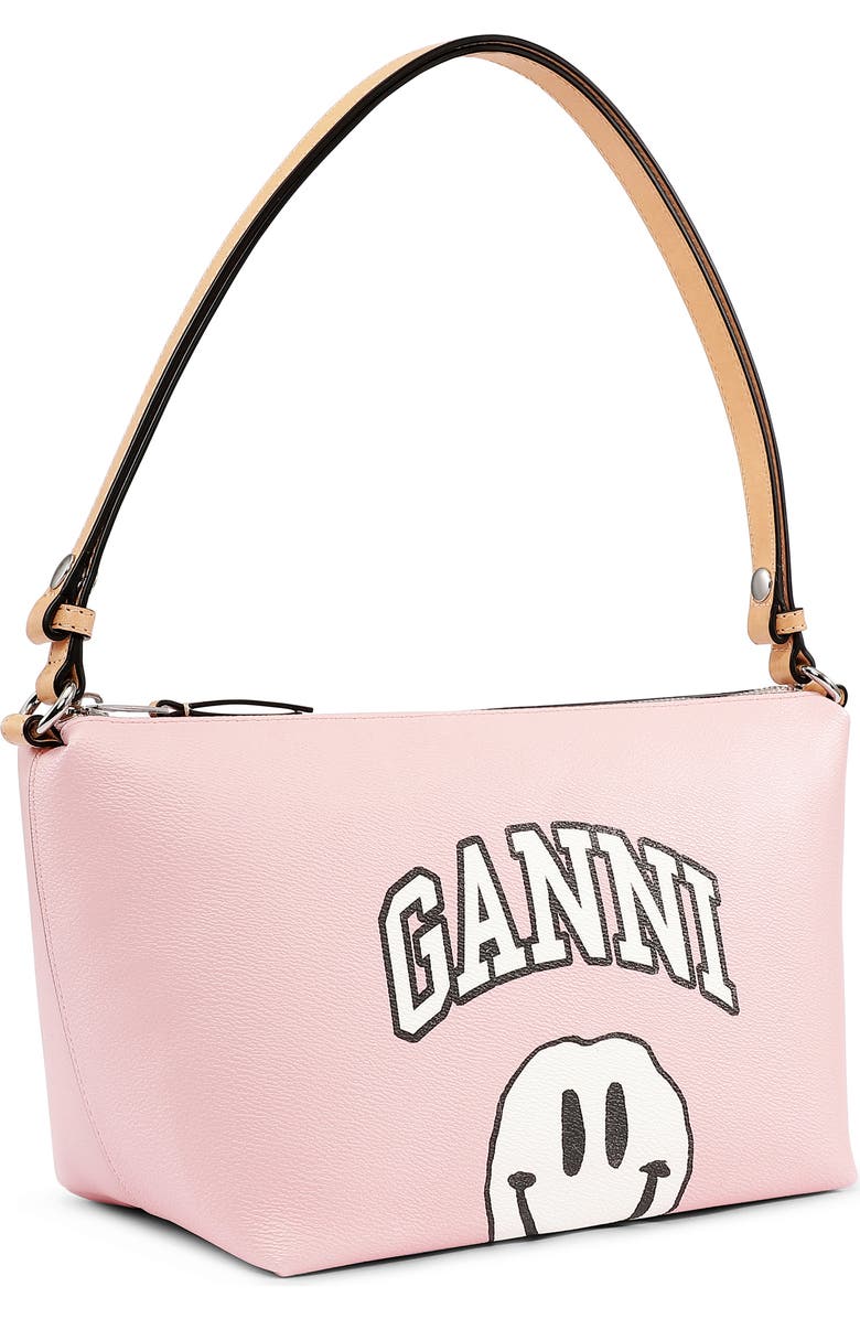 Ganni Mini Smiley Print Shoulder Bag, Alternate, color,