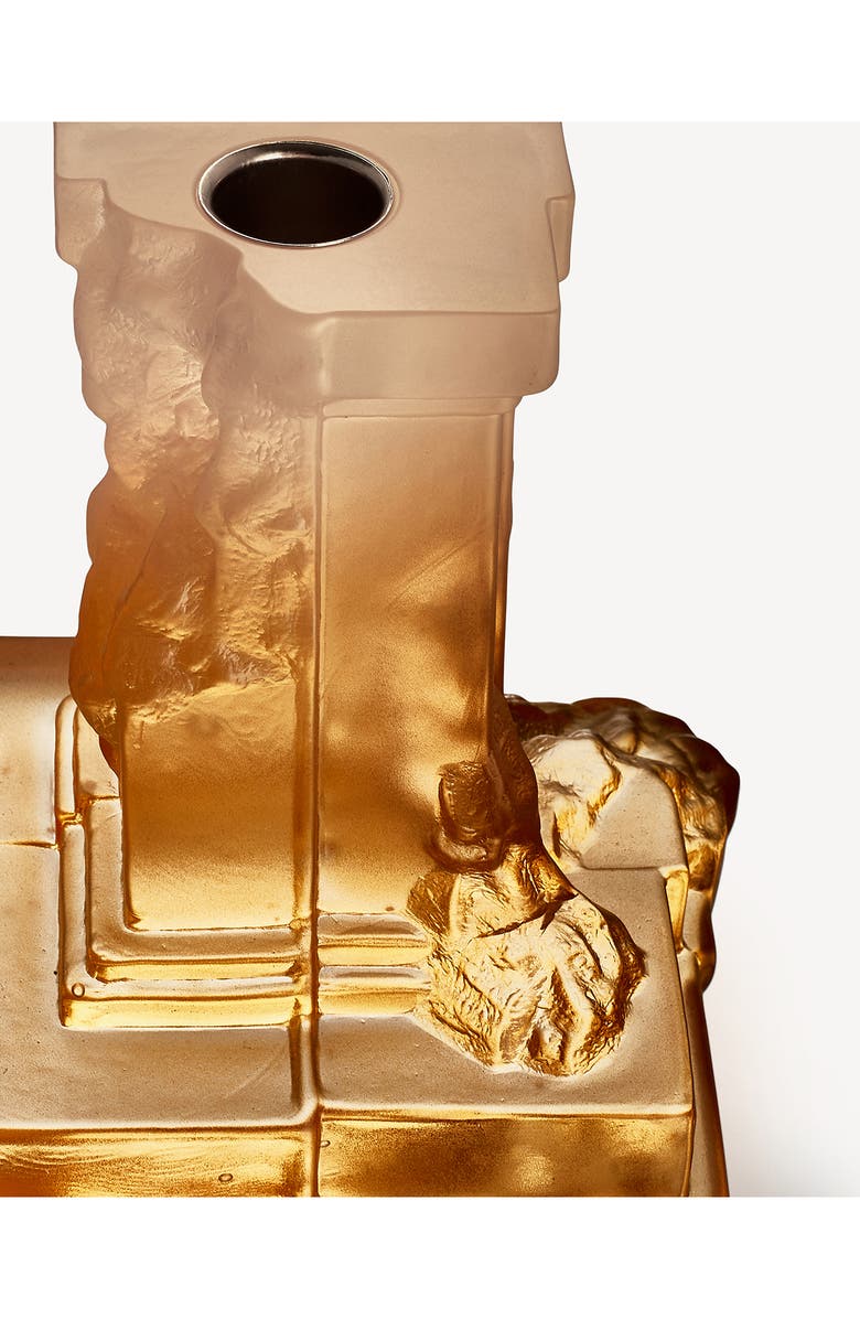 Kosta Boda Rocky Baroque Medium Crystal Candlestick, Alternate, color, Orange