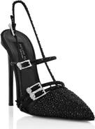 PHILIPP PLEIN Multi-Strap High-Heel Slingbacks 12 Mix Strass Women