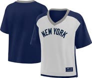 FANATICS Women's Fanatics Navy/Graphite New York Yankees Oversized Race To Win V-Neck T-Shirt